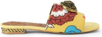 Kurt Geiger Chelsea Platte Sandaal - Dames - Sandalen - Geel - 36 EU - Leer - Schoenen