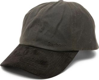 Barbour corduroy panelled cap - men - Cotton - One Size - Green