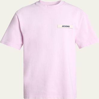 Jacquemus Mens Grosgrain Logo Crewneck T-Shirt