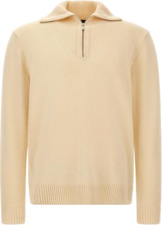 Zanone Truien & Vesten, Heren, Beige, 3Xl, Kasjmier, Half-zip Kasjmier Trui