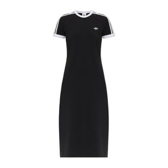 adidas 3-Stripes Jurk - Dames - Casual kleedjes - Zwart - 2XS - Katoen - Kleedjes