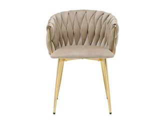 VENTE-UNIQUE.COM Set de 2 sillas terciopelo beige