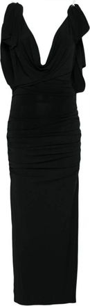 The Attico Zwarte Jurk - Dames - Feestkleedjes - Zwart - XS - Kleedjes