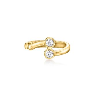 RS Pure by Ross-Simons Diamond 2-Stone Ear Cuff in 14kt Yellow Gold