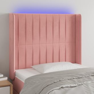 vidaXL Cabecero Con Led De Terciopelo Rosa 83x16x118/128 Cm Vidaxl