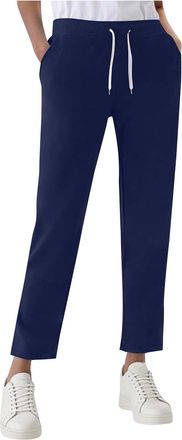 Generic Womens Joggers Casual Elastic Waist Tracksuits Bottoms Sweatpants with Pockets Ladies Solid Plain Straight Leg Drawstring Gym Sport Activewear Plus Si
