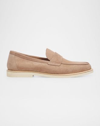Brunello Cucinelli Men & apos;s Reversed Calfskin Penny Loafers