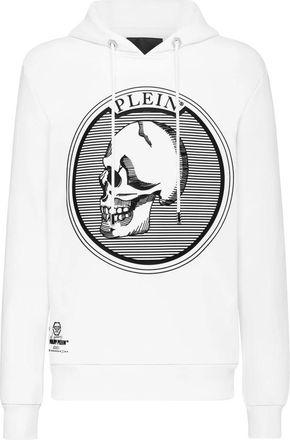 Philipp Plein Hooded Sweatshirt Skull - Heren - Hoodies - Wit - L - Katoen - Hoodies & sweatvesten