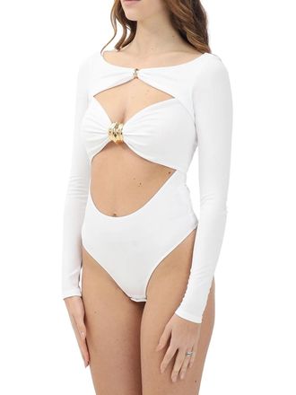 Elisabetta Franchi White Viscose Bodysuit
