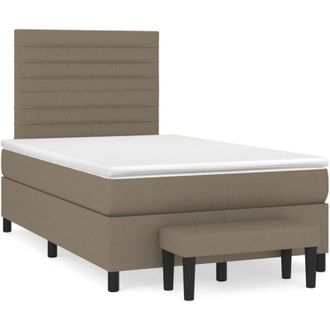 vidaXL Vidaxl - Cama Box Spring Con Colch&oacute;n Tela Gris Taupe 120x190 Cm