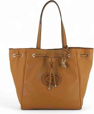 Guess Calebra Drawstring Tote - Dames - Shoppers - Bruin - ONE Size - Leer - Tassen