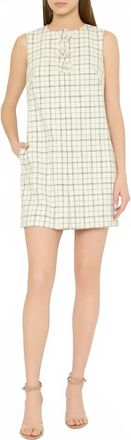 Milly Saylor Plaid Mini Dress In White/black