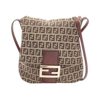 Fendi Pre-owned Cross Body Bags, female, Beige, Size: ONE SIZE Pre-owned Vintage Canvas Crossbody Bag