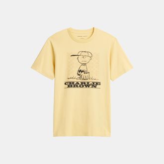 Coach Mens Charlie Brown Signature Square T-Shirt - Yellow - Size X-Large