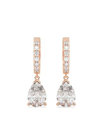 Tilla 14kt rose gold lab grown diamond earrings - Pink
