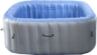 Hhg Torbellino Hhg-362, Piscina De Recambio 5 Personas, Interior/exterior Hinchable Pvc Laminado, Cuadrado 180cm, Gris-azul