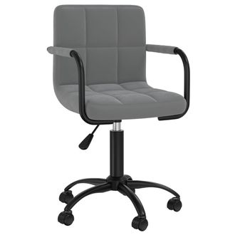 vidaXL Silla De Comedor Giratoria De Terciopelo Gris Oscuro Vidaxl