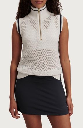 Varley Stefan Half Zip Knit Vest in White at Nordstrom, Size X-Large