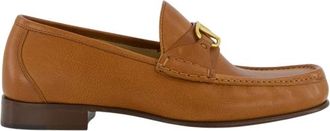 Valentino Garavani Tabak V-Logo Loafers - Heren - Loafers - Bruin - 40 EU - Leer - Schoenen