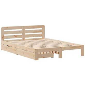 vidaXL Vidaxl - Estructura De Cama Sin Colch&oacute;n Madera Maciza De Pino 135x190 Cm