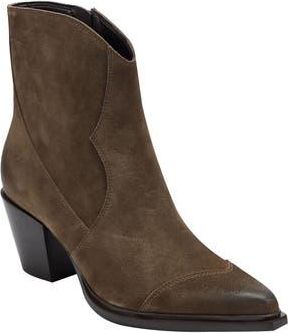 Marc Fisher Giulie Pointed Cap Toe Bootie in Dark Green at Nordstrom Rack, Size 7.5