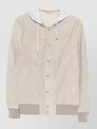 Eleventy hooded jacket front pockets long sleeves