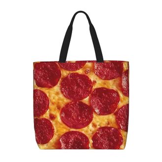 Generic Women Handbag Pepperoni Pizza Travel Tote Bag Fashion Print Crossbody Bags, For School, Wedding, Graduation, Gym, Swim