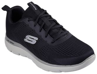Skechers Sneaker SKECHERS SUMMITS-TORRE, Herren, Gr. 47,5, schwarz (schwarz, taupe), Textil, Schuhe Sneaker, Freizeitschuh, Trainingsschuh, Schn&uuml;rschuh mit Mem