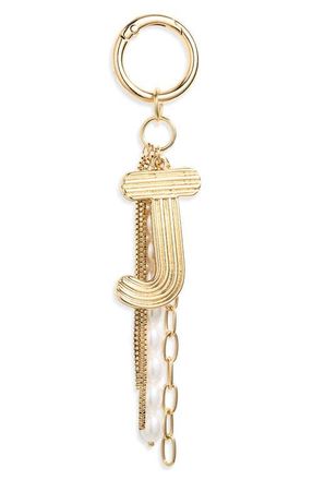 Chelsea28 Initial Faux Pearl Bag Charm in J- White- Gold at Nordstrom