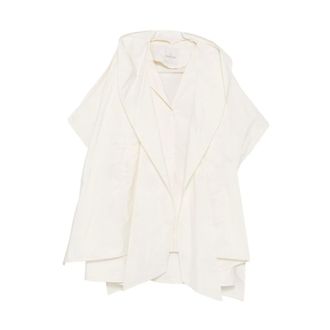 Moncler Capes, female, White, Size: ONE SIZE Logo-patch Cape
