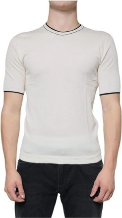 Dolce & Gabbana Luxe Cashmere Crew Neck T-Shirt - Heren - Cashmere truien - Wit - XS - Kasjmier - Truien & Vesten