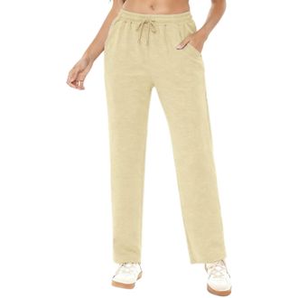 Generic Joggers For Women UK Tracksuit Bottoms Elasticated Waist Ladies Jogging Bottoms Wide Leg Cargo Sweatpants With Pockets Fleece Lined Sweatpants Casual 