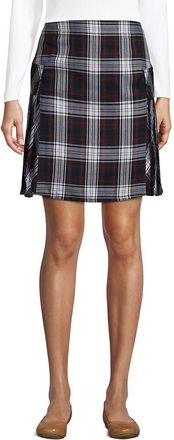 Lands End School Uniform Young Side Pleat Plaid Skort Above the Knee in Evergreen/white Plaid at Nordstrom, Size 16
