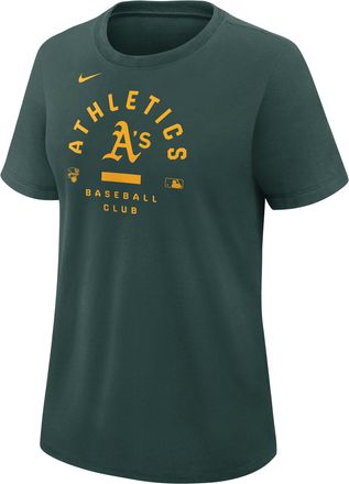 Nike Athletics Authentic Collection Early Work Nike Womens Dri-FIT MLB T-Shirt in Green | 03N83EYFZ-HXK