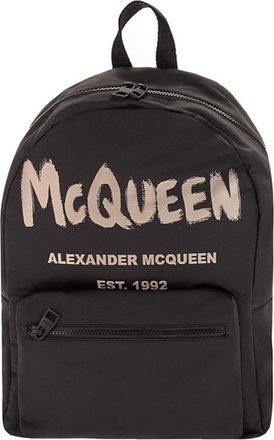 Alexander McQueen Branded backpack in black