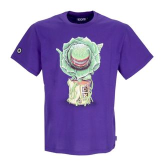 Octopus T-Shirts, male, Purple, Size: XL Purple Mens Tee with Feed Mee Print