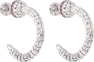 Officina Bernardi 18kt white gold Ophidia ruby hoop earrings - women - 18kt White Gold/Ruby - One Size - Silver