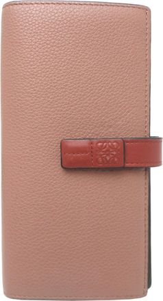 Loewe Beige Khaki Pink Leather Long Wallet (Bi-Fold) (Pre-Owned)