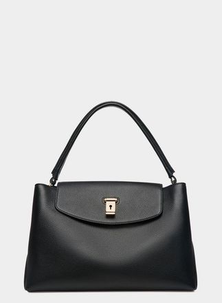 Bally Lock Me Top Handle Bag In Leather in Black at Nordstrom