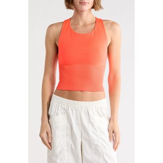 Free People Carpe Diem Racerback Crop Jersey & Rib Camisole in Coral at Nordstrom Rack, Size Medium