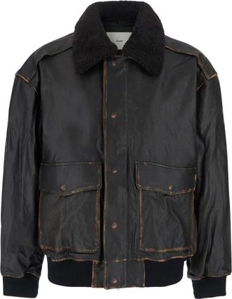Dunst Detachable A-2 Leather Blouson - Heren - Leren en Su&egrave;de Jassen - Zwart - XL - Leer - Jassen