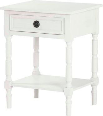 Adda Home Mesita blanco de madera 48x35x66cm