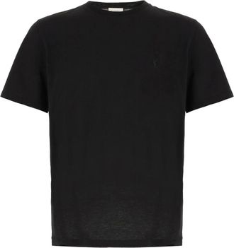 Saint Laurent Tops, Heren, Zwart, M, T-shirt