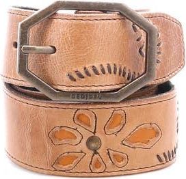 Bed St&uuml; Upswing II Floral Inlay Belt in Oats Pecan Rustic at Nordstrom, Size X-Small