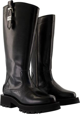Ganni Womens Studded Lug-Sole Boot Black Synthetic