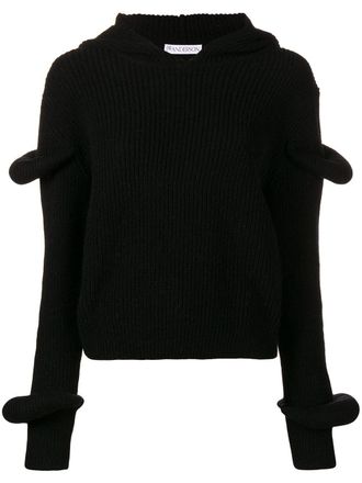 J.W.Anderson hooded knit jumper - Black