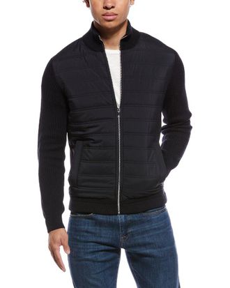 Reiss Trainer Quilted Hybrid Wool-Blend Jacket