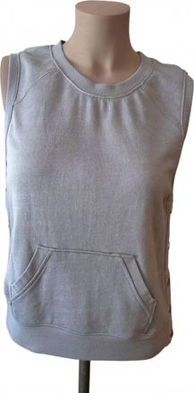 David Lerner Womens Snap Pullover Top In Heather Grey