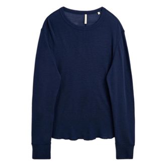 Sunflower Long Sleeve Tops, male, Blue, Size: 2XL Wool T-shirt