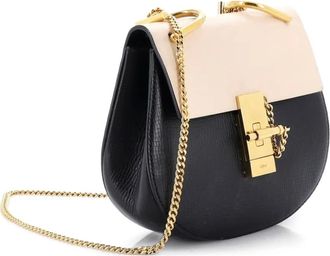 Chlo&eacute; Drew Leather Mini crossbody bag - Zwart